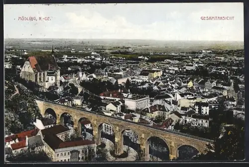 AK Mödling /N.-Oe., Gesamtansicht mit Viaduct