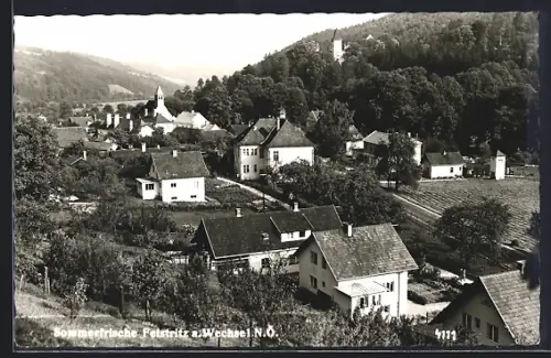 AK Feistritz a. Wechsel, Teilansicht mit Kirche