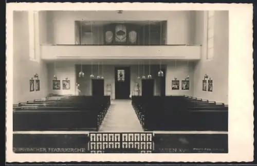 AK Wien, Dornbach, Dornbacher Pfarrkirche am Rupertusplatz, Innenansicht
