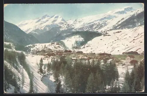 AK St. Anton a. Arlberg, Blick zum Ort im Winter