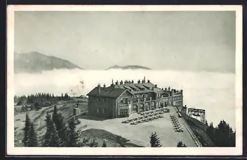 AK Raxbahn, Bergstation oberhalb des Talnebels