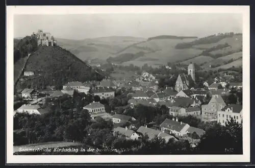 AK Kirchschlag i. d. buckligen Welt, Ortsansicht mit Burg aus der Vogelschau
