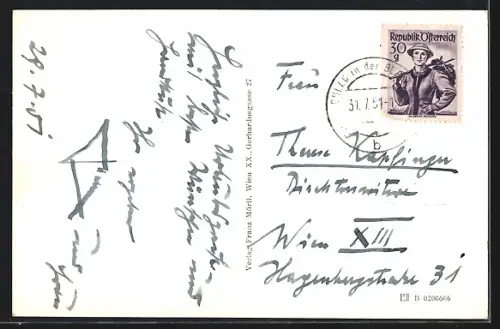 AK Kirchschlag i. d. buckligen Welt, Ortsansicht mit Burg aus der Vogelschau