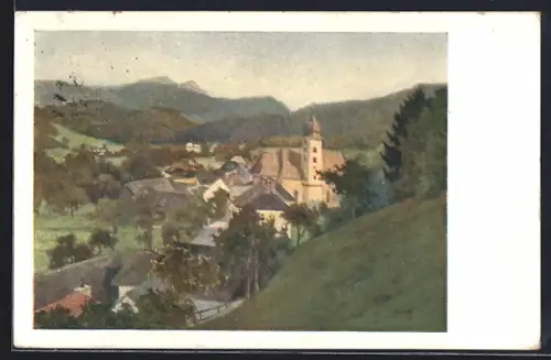 AK Göstling im Ybbstal, Panorama mit Kirche