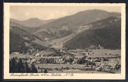 AK Pernitz /N.-Oe., Gesamtansicht mit Bergen aus der Vogelschau