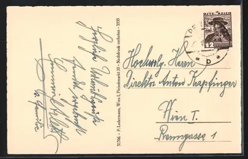 AK Pernitz /N.-Oe., Gesamtansicht mit Bergen aus der Vogelschau