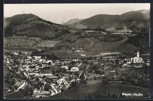 AK Weyer /Ob.-Do., Gesamtansicht mit Bergpanorama