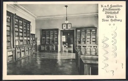 AK Wien, Neue Hofburg, KuK Familien-Fideikommiss-Bibliothek
