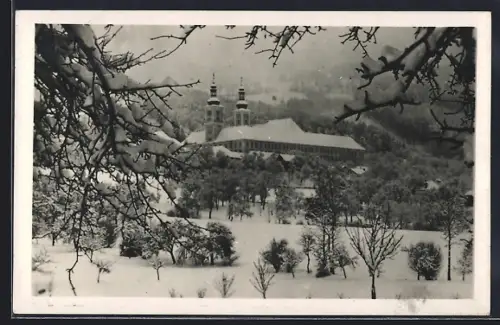 AK Schlierbach /O.-Oe., Kloster Schlierbach im Winter