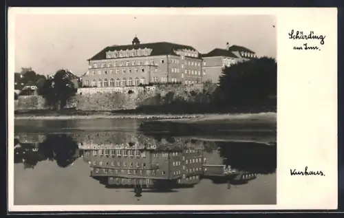 AK Schärding am Inn, Kurhaus vom Wasser aus
