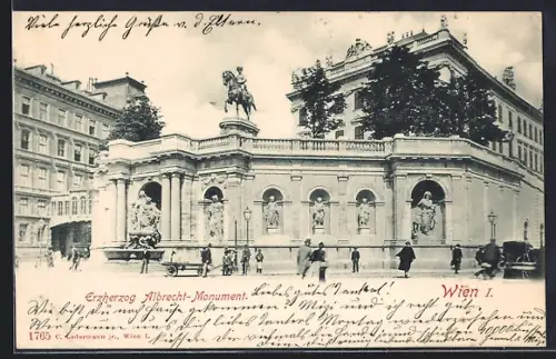 AK Wien, Albrechtsplatz, Erzherzog Albrecht-Monument