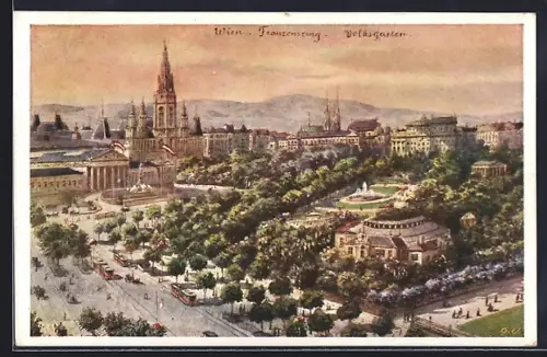 AK Wien, Strassenpartie am Ring des 12. November mit Volksgarten