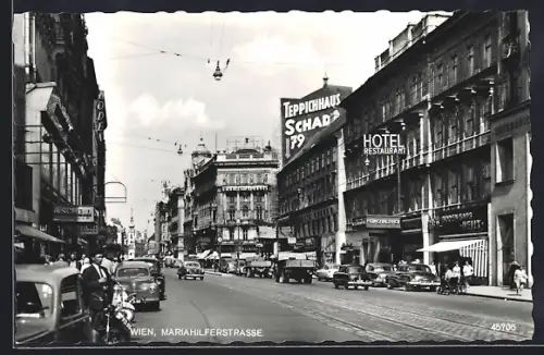 AK Wien, Mariahilferstrasse mit Hotel Münchner Hof