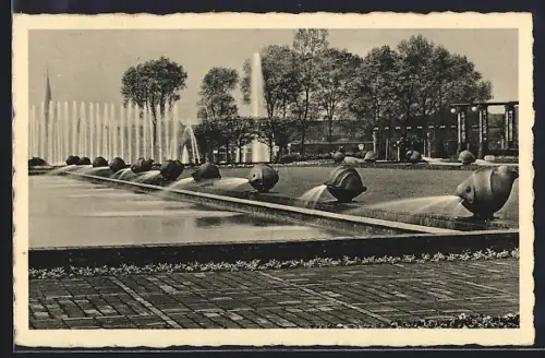 AK Essen, Reichsgartenschau 1938, Keramikhof und Wasserspiele