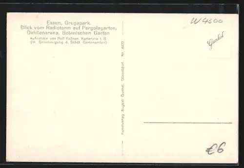 AK Essen, Grugapark, Blick vom Radioturm