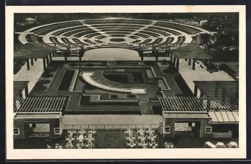 AK Essen, GRUGA Grosse Ruhrländische Gartenbau-Ausstellung 1929, Blick auf Pergolagarten und Dahlien-Arena