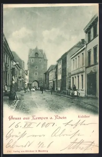 AK Kempen a. Rhein, Kuhtor mit Strassenpartie