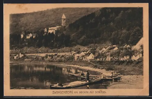 AK Zwingenberg am Neckar, Ortsansicht mit Schloss