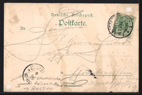 AK Rastatt, Stadtkirche in der Kaiserstrasse