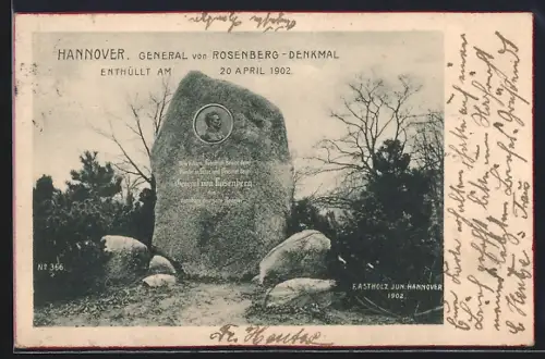 AK Hannover, General von Rosenberg-Denkmal