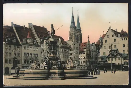 AK Nürnberg, Brunnen am Markt