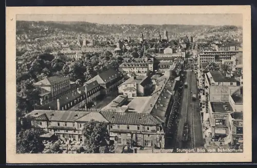 AK Stuttgart, Blick vom Bahnhofsturm