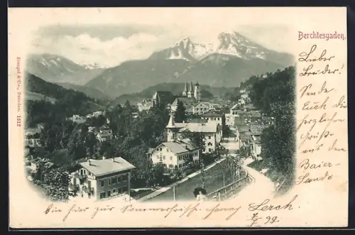 AK Berchtesgaden, Ortsansicht mit Alpenpanorama