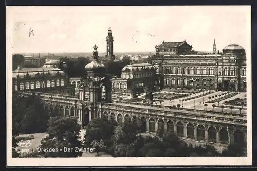 AK Dresden, Der Zwinger aus der Vogelschau