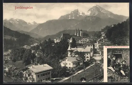 AK Berchtesgaden, Ortsansicht, Salzbergwerk Ferdinandsberg