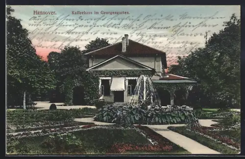 AK Hannover, Kaffeehaus im Georgengarten