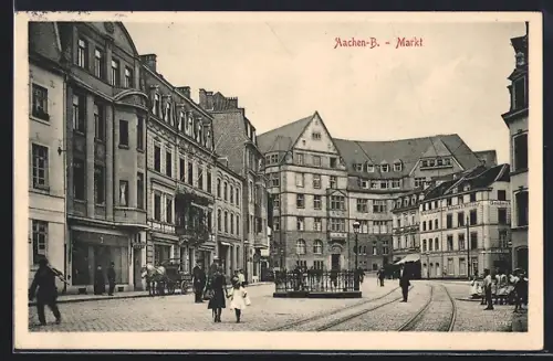AK Aachen-B., Strassenpartie am Markt