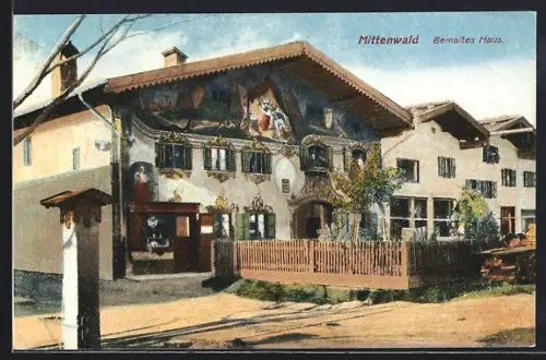 AK Mittenwald, Bemaltes Haus