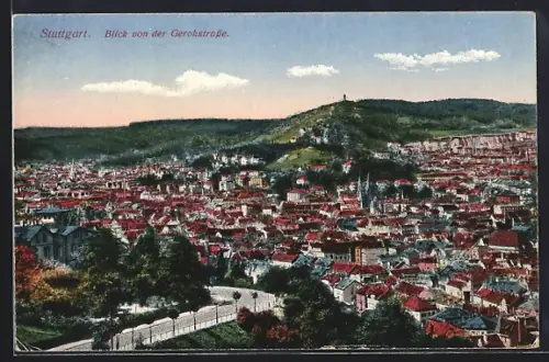 AK Stuttgart, Blick von der Gerokstrasse