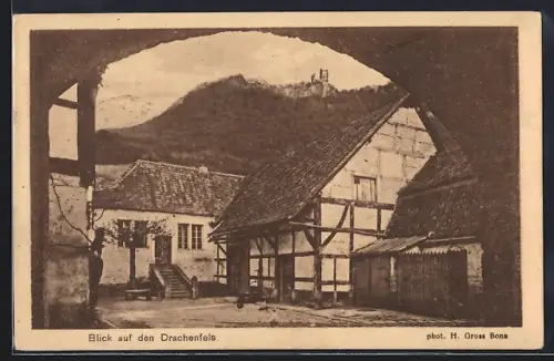 AK Königswinter, Blick auf den Drachenfels