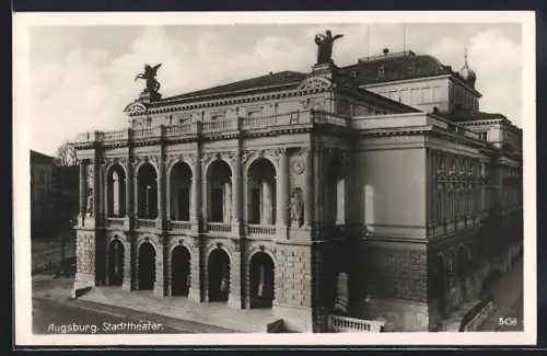 AK Augsburg, Blick auf das Stadttheater