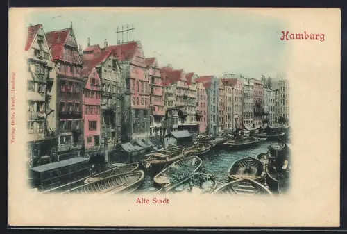 AK Hamburg, Fleet-Impression in der Alten Stadt