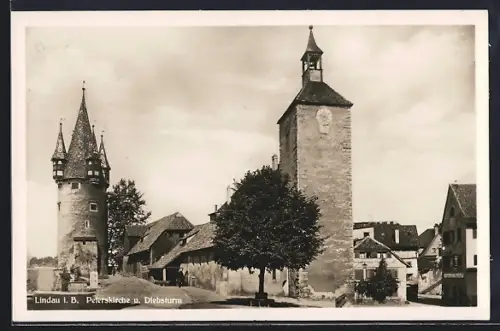 AK Lindau i. B., Peterskirche und Diebsturm