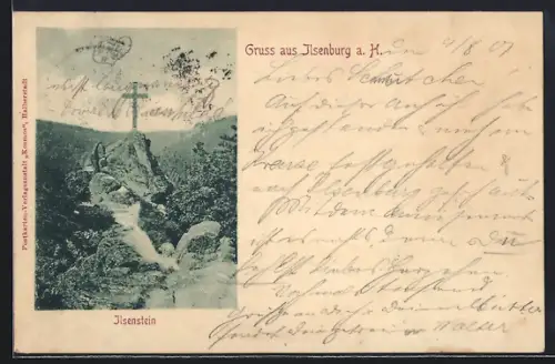 AK Ilsenburg a. H., Ilsenstein mit Kreuz