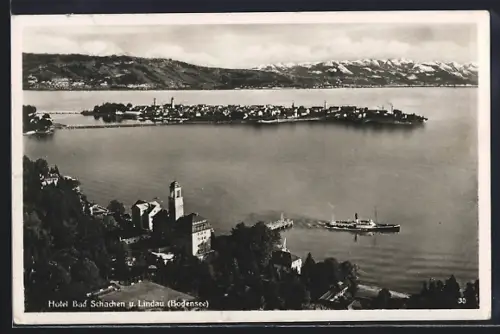 AK Lindau /Bodensee, Hotel Bad Schachen aus der Luft