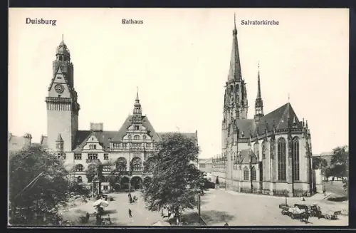 AK Duisburg, Rathaus und Salvatorkirche