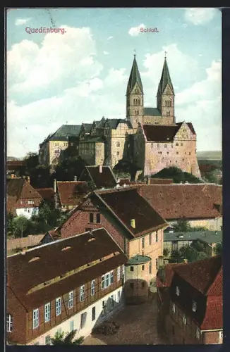 AK Quedlinburg, Blick zum Schloss