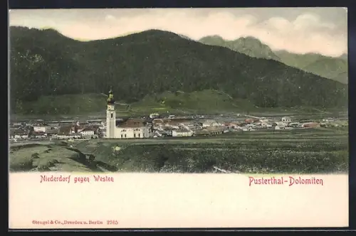 AK Niederdorf, Ortsansicht gegen Westen