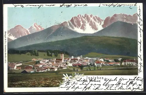AK Innichen, Ortsansicht mit Berglandschaft