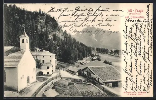 AK Alt-Prags /Pusterthal, Ortsansicht mit Dürrenstein