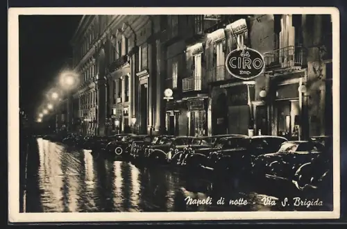 AK Napoli, Napoli di notte, Via S. Brigida