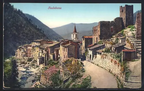 AK Isolabona, Strassenpartie mit Teilansicht