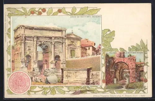 Lithographie Roma, Arco e Palazzo di Settimio Severo