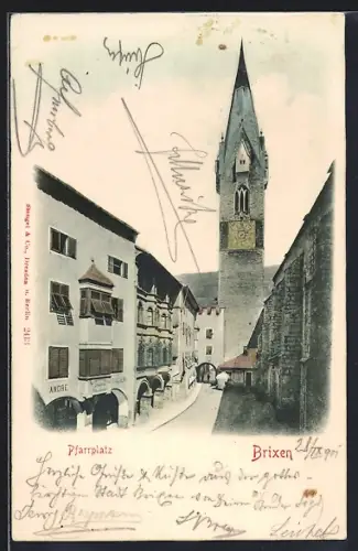 AK Brixen, Strassenpartie am Pfarrplatz