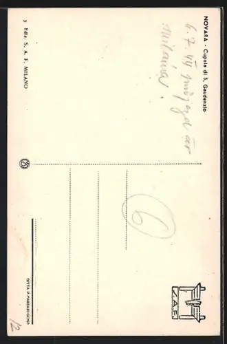 AK Novara, Cupola di S. Gaudenzio