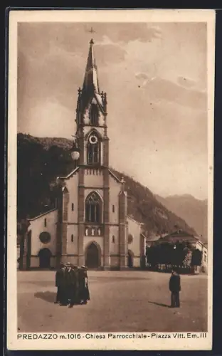 AK Predazzo, Chiesa Parrocchiate, Piazza Vitt. Em. III